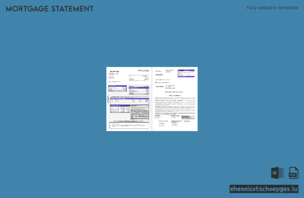 Etrade-Bankhypothekenabrechnung der USA im Word- und PDF-Format 1-2 Beispielvorschau